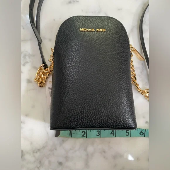 Michael Kors Jet Set Black Pebbled Leather Crossbody - Picture 3 of 5